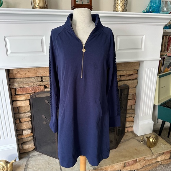 LILLY PULITZER Skipper Dress Solid True Navy Popover medium - Picture 5 of 12